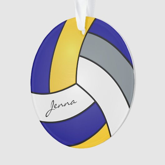 Gris, blanc, or et volley-ball bleu (devant)