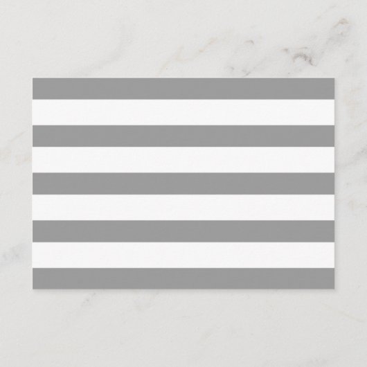 Gris blanc rayures or, rose mariage insert carte (Dos)