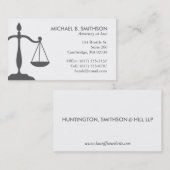 Gris/blanc sophistiqués du carte de visite | de (Devant / Derrière)