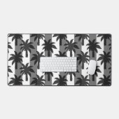 Gris Blanc Tropical Palmiers Stripes Design (Clavier et souris)