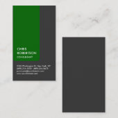 Gris Blanc Vert Gris Bande Carte de visite attraya (Devant / Derrière)