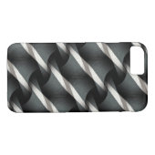 Gris + Blanc Weave Funky Motif iPhone 7 coque (Dos (Horizontal))