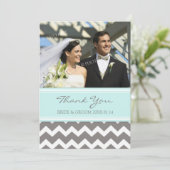 Gris bleu Chevron de cartes photos de Merci de (Debout devant)