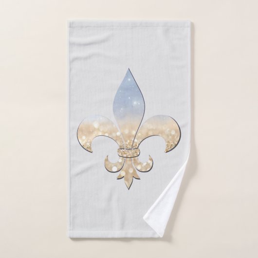 Gris bleu de Fleur De Lis Gold (Serviette à main)