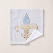 Gris bleu de Fleur De Lis Gold (Gant de toilette)