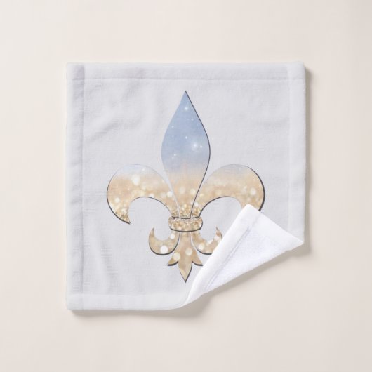 Gris bleu de Fleur De Lis Gold (Gant de toilette)
