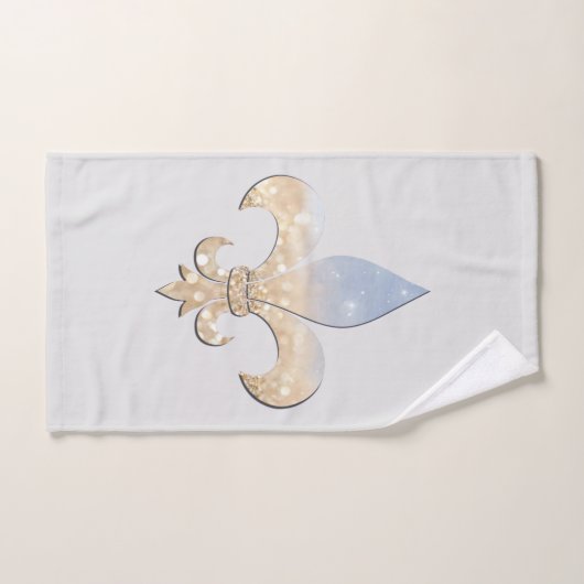 Gris bleu de Fleur De Lis Gold (Serviette à main)