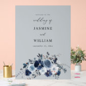 Gris - Bleu et Marine Mariage Floral Bienvenue (Mariage)