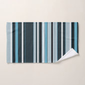 Gris, bleu, rayures blanches. ensemble de serviett (Serviette à main)