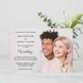 Gris Bois Arrière Droite Photo Faire-part de maria (Debout devant)