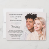 Gris Bois Arrière Droite Photo Faire-part de maria (Devant)