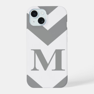 Gris Bold Chevron avec monogramme