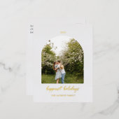 Gris | Carte postale Joyeux Noël Photo Foil (Recto/Verso)