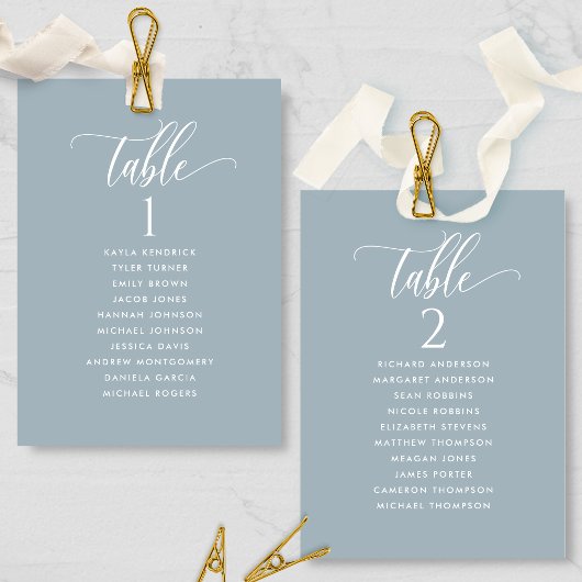 Gris, Cartes de plan de table avec noms des invité