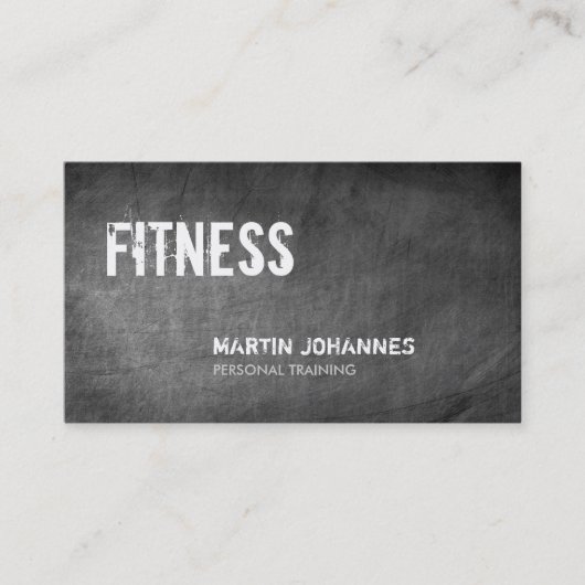Gris Chalkboard Personal Trainer Carte de visite (Devant)