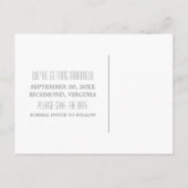 Gris Chevron Bordure Enregistrer la date Carte pos (Dos)