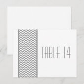 Gris Chevron Bordure Numéro de table Carte postale (Devant / Derrière)