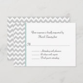 Gris Chevron Carte de mariage personnalisée RSVP (Devant / Derrière)