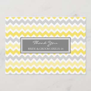 Gris Chevron de jaune de cartes de Merci de