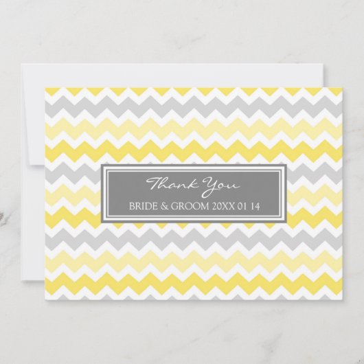 Gris Chevron de jaune de cartes de Merci de (Devant)