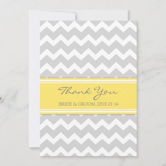 Gris Chevron de jaune de cartes de Merci de (Devant)