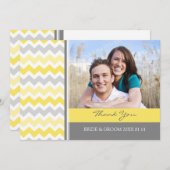 Gris Chevron de jaune de cartes photos de Merci de (Devant / Derrière)