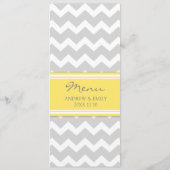 Gris Chevron de jaune de menu de mariage (Dos)