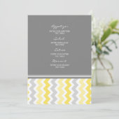 Gris Chevron de jaune de menu de mariage (Debout devant)
