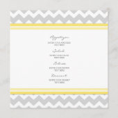 Gris Chevron de jaune de menu de mariage (Devant)