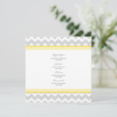 Gris Chevron de jaune de menu de mariage (Debout devant)