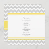 Gris Chevron de jaune de menu de mariage (Devant / Derrière)