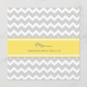 Gris Chevron de jaune de menu de mariage (Dos)