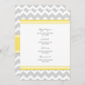 Gris Chevron de jaune de menu de mariage (Devant / Derrière)