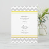 Gris Chevron de jaune de menu de mariage (Debout devant)