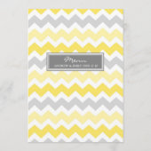 Gris Chevron de jaune de menu de mariage (Dos)