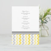Gris Chevron de jaune de menu de mariage (Debout devant)