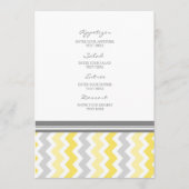 Gris Chevron de jaune de menu de mariage (Devant)