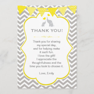 Gris Chevron de jaune de note de carte de