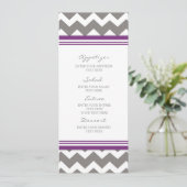 Gris Chevron de prune de menu de mariage (Debout devant)