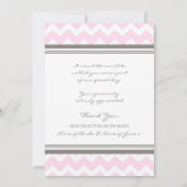Gris Chevron de rose de cartes de Merci de mariage (Dos)