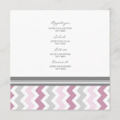 Gris Chevron de rose de menu de mariage (Devant)
