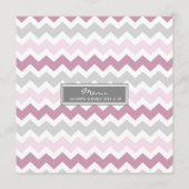 Gris Chevron de rose de menu de mariage (Dos)