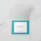 Gris Chevron et Turquoise Photo Merci Cartes (Intérieur)