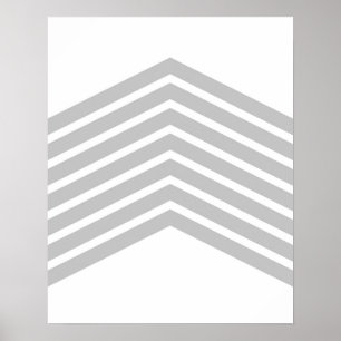 Gris Chevron minimaliste Art Décor Mur Impression