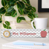 Gris Chevron Rouge Chevron Pomme plaque d'identifi