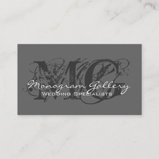 Gris chic de modèle de carte de visite de (Devant)