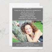 Gris Chic Photo Invitation (Devant / Derrière)