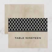 Gris Chic Quatrefoil Numéro de table Carte postale (Devant / Derrière)