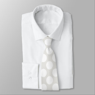 Gris clair avec Cravate rétro Pois blanche
