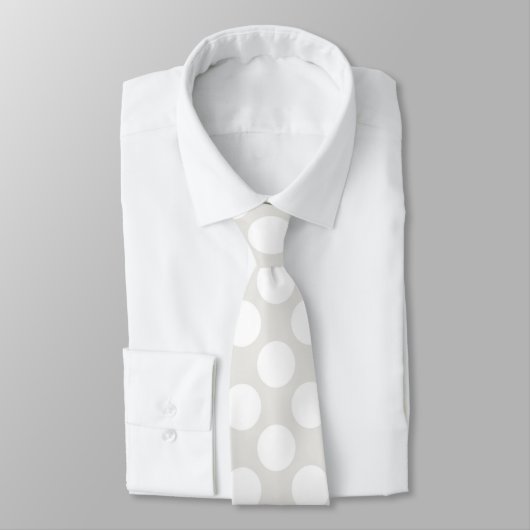 Gris clair avec Cravate rétro Pois blanche (Attaché)